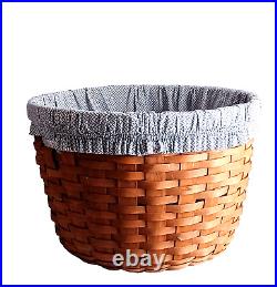 1985 Vintage Longaberger Basket Corn Laundry Apple w Liner Large Round Signd KAC