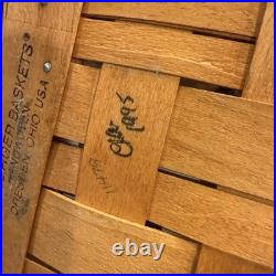 1993 Longaberger Basket 4 Piece Square Canister Set With Wooden Lids Liners