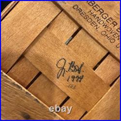 1993 Longaberger Basket 4 Piece Square Canister Set With Wooden Lids Liners