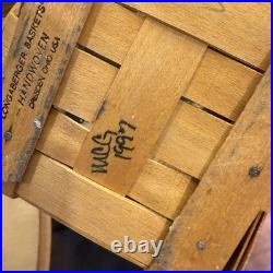 1993 Longaberger Basket 4 Piece Square Canister Set With Wooden Lids Liners