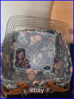 1994 Longaberger Swing Handle Pie Basket Riser Insert Fabric Liner Handle Sleeve