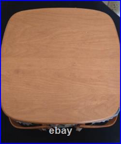 1994 Longaberger Swing Handle Pie Basket Riser Insert Fabric Liner Handle Sleeve