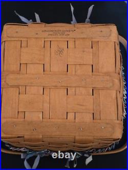 1994 Longaberger Swing Handle Pie Basket Riser Insert Fabric Liner Handle Sleeve