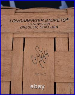 1994 Longaberger Swing Handle Pie Basket Riser Insert Fabric Liner Handle Sleeve