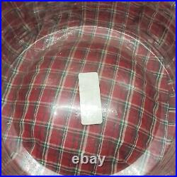 1995 Longaberger Large Leather Handle Basket Holiday Fabric Liner Plastic Insert 1995 Longaberger Large Leather Handle Basket Holiday Fabric Liner Plastic Insert