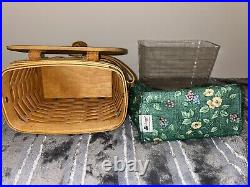 1996 Longaberger Classic Shoulder Purse Basket with Liner and Plastic Protector