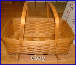 1996 Longaberger Cradle Basket, 18.5 in. Duel Handles, Rocking