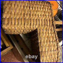 1997 Longaberger Stair Step Basket RARE 1 Handle Rope Edge Signed RM (sibling) 1997 Longaberger Stair Step Basket RARE 1 Handle Rope Edge Signed RM (sibling)