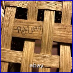 1997 Longaberger Stair Step Basket RARE 1 Handle Rope Edge Signed RM (sibling) 1997 Longaberger Stair Step Basket RARE 1 Handle Rope Edge Signed RM (sibling)