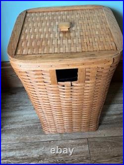 1997 Vintage Longaberger Large Hamper Laundry Basket with Lid and Protector 1997 Vintage Longaberger Large Hamper Laundry Basket with Lid and Protector