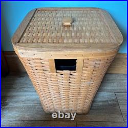 1997 Vintage Longaberger Large Hamper Laundry Basket with Lid and Protector 1997 Vintage Longaberger Large Hamper Laundry Basket with Lid and Protector
