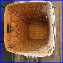 1997 Vintage Longaberger Large Hamper Laundry Basket with Lid and Protector 1997 Vintage Longaberger Large Hamper Laundry Basket with Lid and Protector