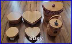 1998-2001 LOT of 6 VINTAGE LONGABERGER Baskets with Liners/Protectors