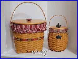 1998-2001 LOT of 6 VINTAGE LONGABERGER Baskets with Liners/Protectors