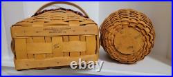 1998-2001 LOT of 6 VINTAGE LONGABERGER Baskets with Liners/Protectors