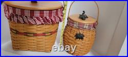 1998-2001 LOT of 6 VINTAGE LONGABERGER Baskets with Liners/Protectors