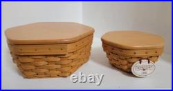 1998-2001 LOT of 6 VINTAGE LONGABERGER Baskets with Liners/Protectors