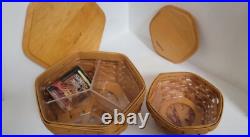 1998-2001 LOT of 6 VINTAGE LONGABERGER Baskets with Liners/Protectors