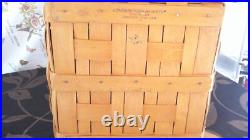 1998 Longaberger 2-Pie Basket with HP Apple Pie Lid by K. S. Lanam Complete Set