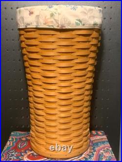 1999 Longaberger Large Laundry Basket with Cloth Liner & Plastic Protector VTG 1999 Longaberger Large Laundry Basket with Cloth Liner & Plastic Protector VTG
