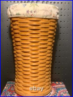 1999 Longaberger Large Laundry Basket with Cloth Liner & Plastic Protector VTG 1999 Longaberger Large Laundry Basket with Cloth Liner & Plastic Protector VTG