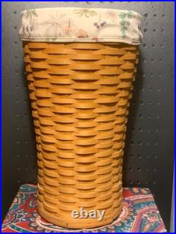 1999 Longaberger Large Laundry Basket with Cloth Liner & Plastic Protector VTG 1999 Longaberger Large Laundry Basket with Cloth Liner & Plastic Protector VTG