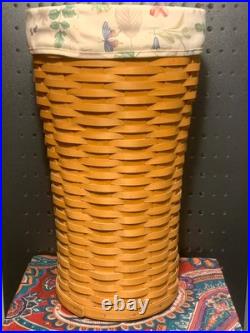 1999 Longaberger Large Laundry Basket with Cloth Liner & Plastic Protector VTG 1999 Longaberger Large Laundry Basket with Cloth Liner & Plastic Protector VTG
