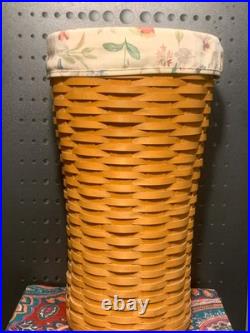 1999 Longaberger Large Laundry Basket with Cloth Liner & Plastic Protector VTG 1999 Longaberger Large Laundry Basket with Cloth Liner & Plastic Protector VTG