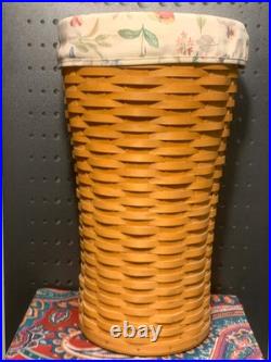 1999 Longaberger Large Laundry Basket with Cloth Liner & Plastic Protector VTG 1999 Longaberger Large Laundry Basket with Cloth Liner & Plastic Protector VTG
