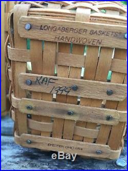 1999 Longaberger Miniature + Large 6 Sided Award Basket Set w. Tami signature
