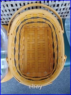 1999 Longaberger Traditions Generosity Woven Basket With Protectors Lid Liner