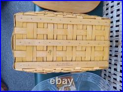 1999 Longaberger Traditions Generosity Woven Basket With Protectors Lid Liner