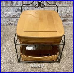1999 Longaberger Wrought Iron 2-basket Desk Organizer With 1 Lid & 2 Protectors 1999 Longaberger Wrought Iron 2-basket Desk Organizer With 1 Lid & 2 Protectors
