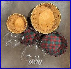2000 Longaberger Basket Set Small Wrought Iron Snowman Frosty Liners Protectors