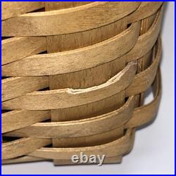 2000 Longaberger Wash Day Basket Combo Leather Handles Fabric & Plastic Liner