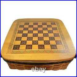 2001 Longaberger Checkers Game Checkerboard Large Woven Basket