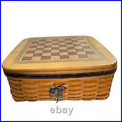 2001 Longaberger Checkers Game Checkerboard Large Woven Basket