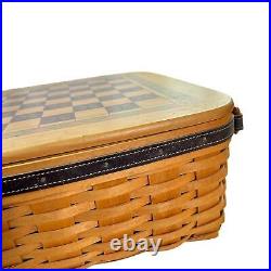 2001 Longaberger Checkers Game Checkerboard Large Woven Basket