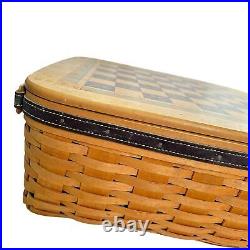 2001 Longaberger Checkers Game Checkerboard Large Woven Basket