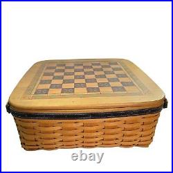 2001 Longaberger Checkers Game Checkerboard Large Woven Basket