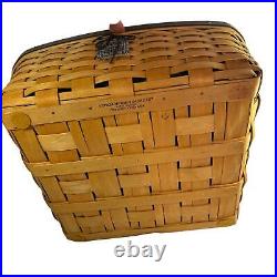 2001 Longaberger Checkers Game Checkerboard Large Woven Basket