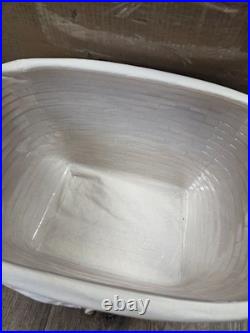 2001 Longaberger Classic Oval Laundry Basket Liner Protector Card Wooden Lid