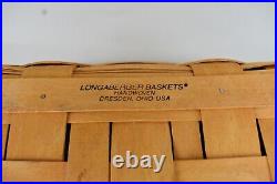 2001 Longaberger Fabric Lined Plastic 2 Inserts Woven Large Picnic Basket