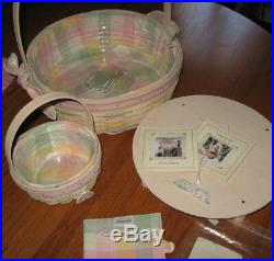 2001 Longaberger Large Easter Basket Combo + Small Combo MEGA Set with Egg Plate