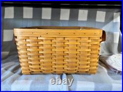2001 Longaberger Small Wash Day Basket Protector Leather Handles 2001 Longaberger Small Wash Day Basket Protector Leather Handles