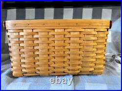 2001 Longaberger Small Wash Day Basket Protector Leather Handles 2001 Longaberger Small Wash Day Basket Protector Leather Handles