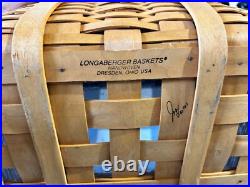 2001 Longaberger Small Wash Day Basket Protector Leather Handles 2001 Longaberger Small Wash Day Basket Protector Leather Handles