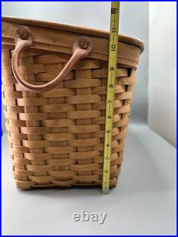 2001 Longaberger Warm Brown Newspaper Magazine Basket Plastic Protector Handles 2001 Longaberger Warm Brown Newspaper Magazine Basket Plastic Protector Handles