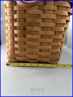 2001 Longaberger Warm Brown Newspaper Magazine Basket Plastic Protector Handles 2001 Longaberger Warm Brown Newspaper Magazine Basket Plastic Protector Handles