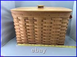 2001 Longaberger Warm Brown Newspaper Magazine Basket Plastic Protector Handles 2001 Longaberger Warm Brown Newspaper Magazine Basket Plastic Protector Handles
